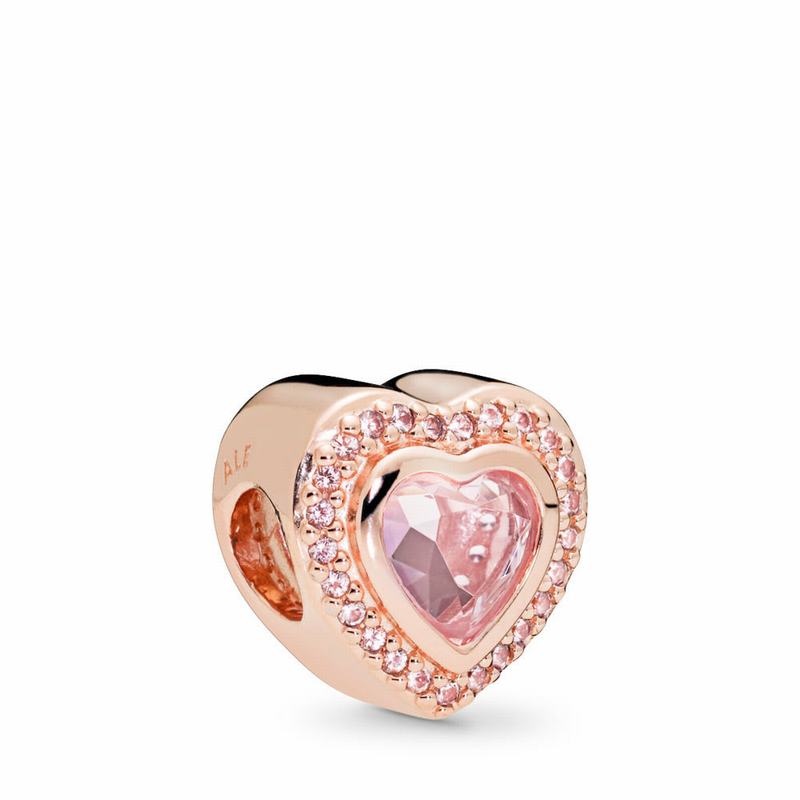 Pandora Rose™ Sparkling Love Charm Ireland - Pandora Rose/Crystal - 946728HMW